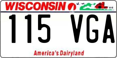 WI license plate 115VGA