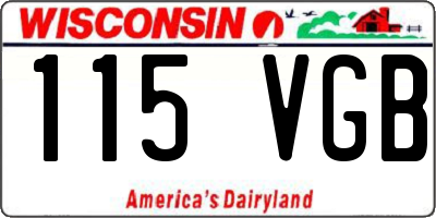 WI license plate 115VGB