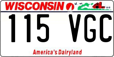 WI license plate 115VGC