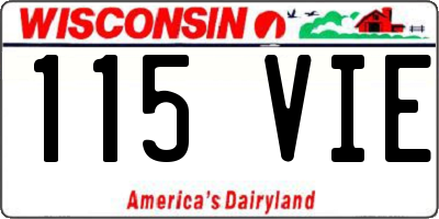 WI license plate 115VIE