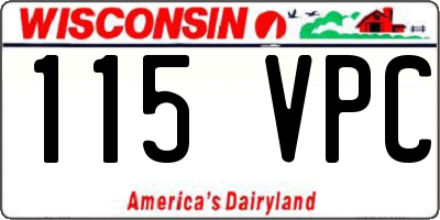 WI license plate 115VPC