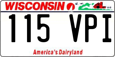 WI license plate 115VPI