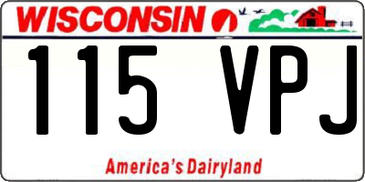 WI license plate 115VPJ