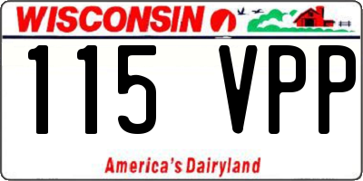 WI license plate 115VPP