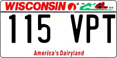 WI license plate 115VPT