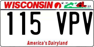 WI license plate 115VPV