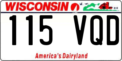 WI license plate 115VQD