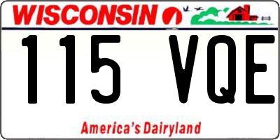 WI license plate 115VQE