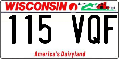 WI license plate 115VQF