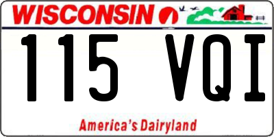 WI license plate 115VQI