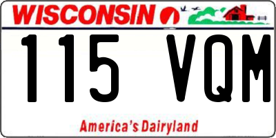 WI license plate 115VQM