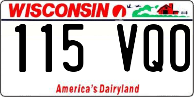 WI license plate 115VQO