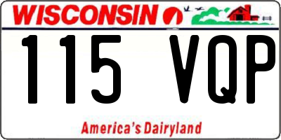 WI license plate 115VQP