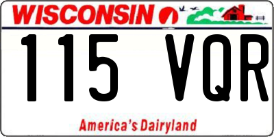 WI license plate 115VQR