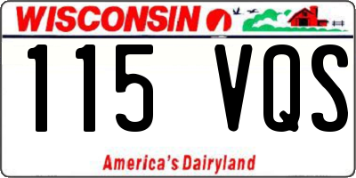 WI license plate 115VQS