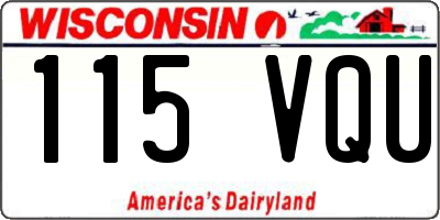 WI license plate 115VQU
