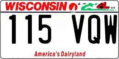 WI license plate 115VQW