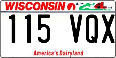 WI license plate 115VQX
