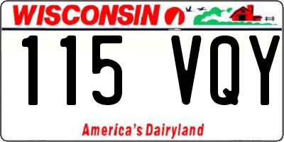 WI license plate 115VQY
