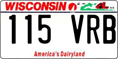 WI license plate 115VRB