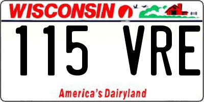WI license plate 115VRE