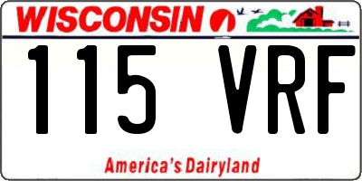 WI license plate 115VRF