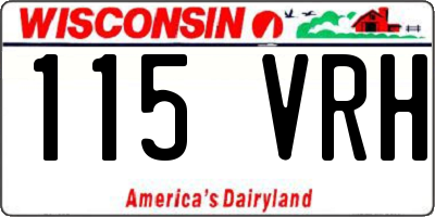 WI license plate 115VRH