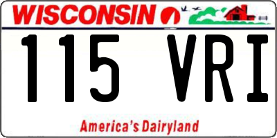 WI license plate 115VRI