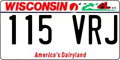 WI license plate 115VRJ