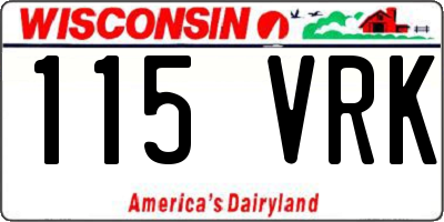 WI license plate 115VRK