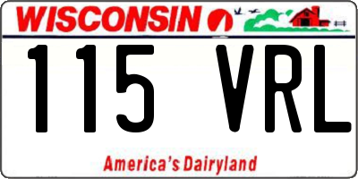 WI license plate 115VRL