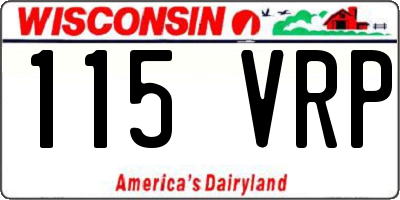 WI license plate 115VRP