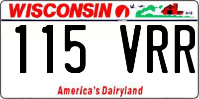 WI license plate 115VRR