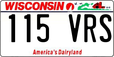 WI license plate 115VRS