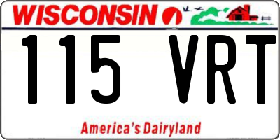 WI license plate 115VRT