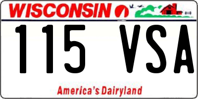 WI license plate 115VSA