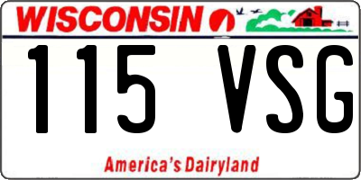 WI license plate 115VSG