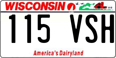 WI license plate 115VSH