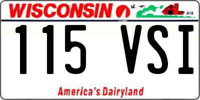 WI license plate 115VSI