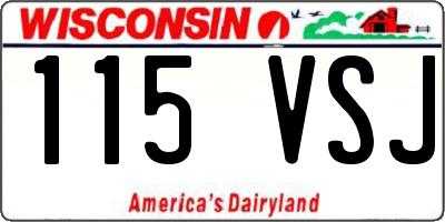 WI license plate 115VSJ