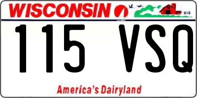 WI license plate 115VSQ