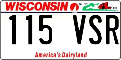 WI license plate 115VSR