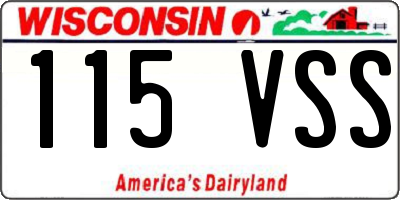 WI license plate 115VSS