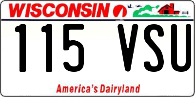 WI license plate 115VSU
