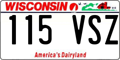 WI license plate 115VSZ