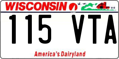 WI license plate 115VTA