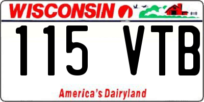 WI license plate 115VTB