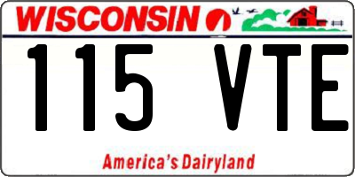 WI license plate 115VTE