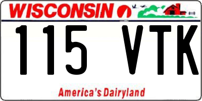 WI license plate 115VTK