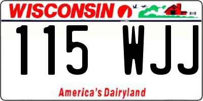 WI license plate 115WJJ